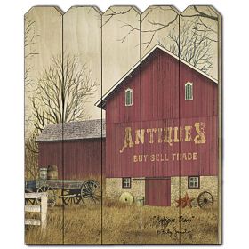 "Antique Barn" by Billy Jacobs; Printed Wall Art on a Wood Picket Fence