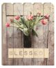 "Blessed Tulips" By Artisan Anthony Smith; Printed on Wooden Picket Fence Wall Art