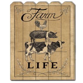 "Farm Life" by Deb Strain; Printed Wall Art on a Wood Picket Fence