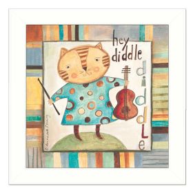 "Hey Diddle Diddle" By Bernadette Deming; Printed Wall Art; Ready To Hang Framed Poster; White Frame