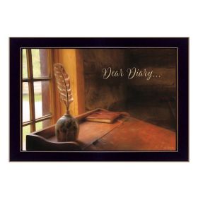 "Dear Diary" By Lori Deiter; Printed Wall Art; Ready To Hang Framed Poster; Black Frame