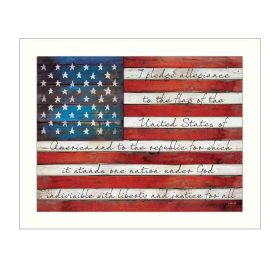 "Pledge of Allegiance" By Marla Rae; Printed Wall Art; Ready To Hang Framed Poster; White Frame