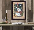 "Feeding the Birds" By Mary June; Printed Wall Art; Ready To Hang Framed Poster; Black Frame