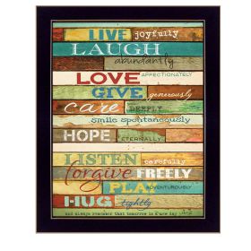 "Live Joyfully" By Marla Rae; Printed Wall Art; Ready To Hang Framed Poster; Black Frame (Color: as Pic)