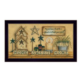 "Home Sweet Home" By Mary June; Printed Wall Art; Ready To Hang Framed Poster; Black Frame (Color: as Pic)