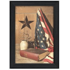 "God and Country" By Billy Jacobs; Printed Wall Art; Ready To Hang Framed Poster; Black Frame (Color: as Pic)