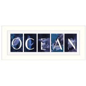 "Ocean" By Robin-Lee Vieira; Printed Wall Art; Ready To Hang Framed Poster; White Frame (Color: as Pic)