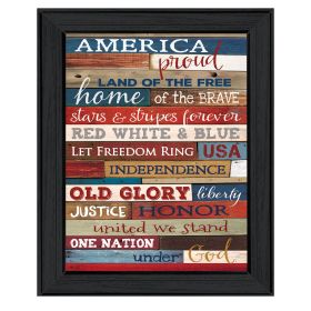 "America Proud" By Marla Rae; Printed Wall Art; Ready To Hang Framed Poster; Black Frame (Color: as Pic)
