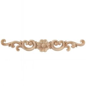 Wood Carving White Body Long Applique Cabinet Door Bed Decoration Laminate (Option: 35x6cm)